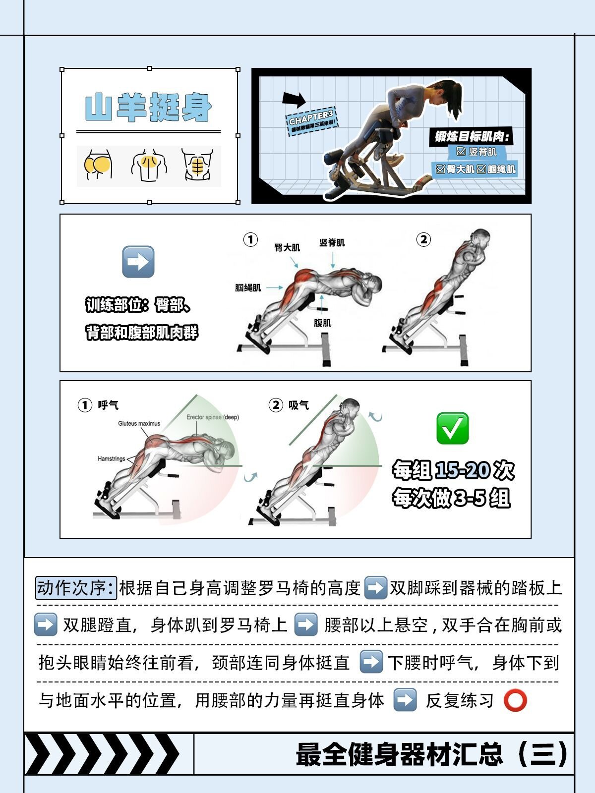 健身器械教程(三)|使用罗马椅75|武汉健身