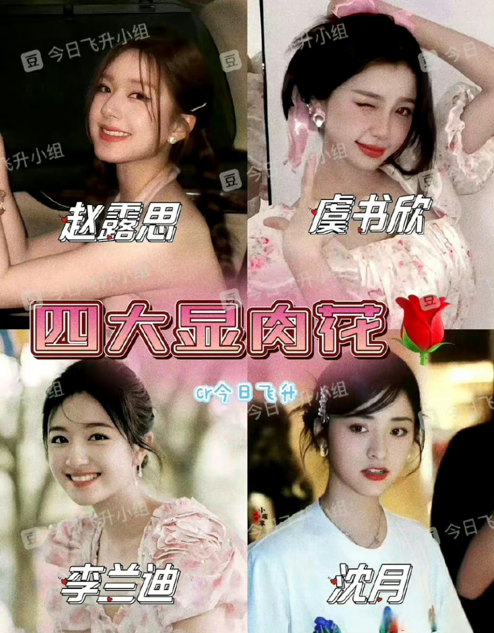 中年显眼包vs青年显眼包# 四大显肉花:赵露思,虞书欣,李兰迪, 沈月