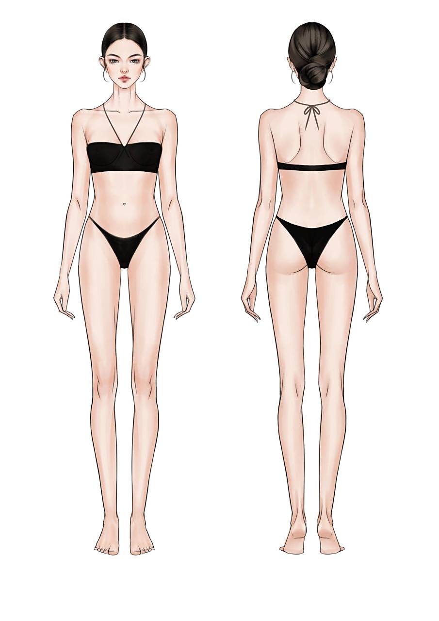 服装效果图 人体动态模版