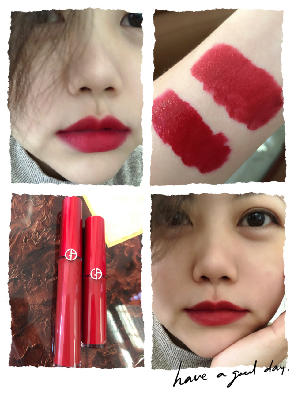 阿玛尼红管唇釉400 400g试色 400是3.5ml中样,400g是正装.