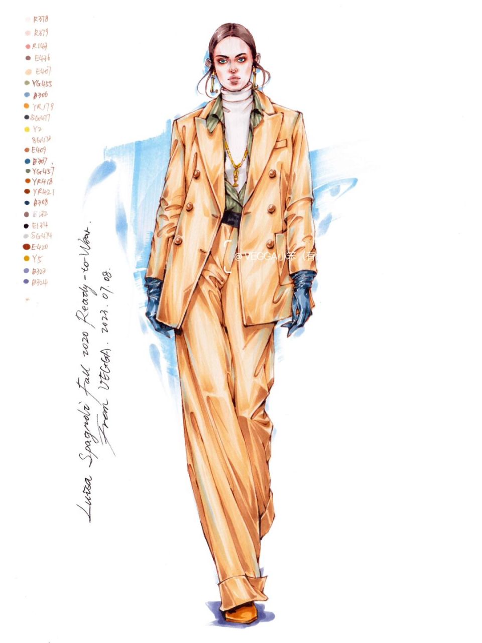 94上色:富莱卡勒三代软头马克笔 94勾线:法卡勒肤色勾线笔 94起