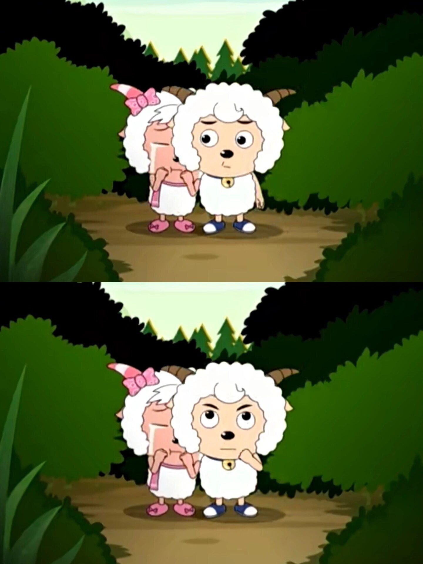 喜羊羊主动搂住美羊羊!