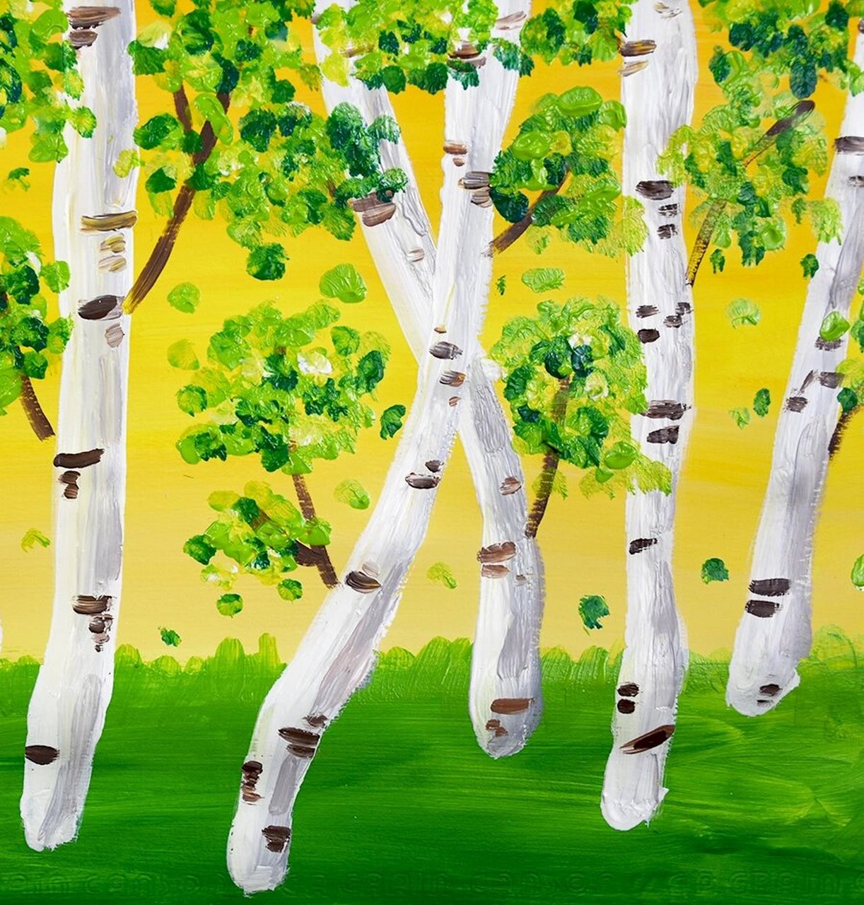 白桦树怎么画幼儿图片