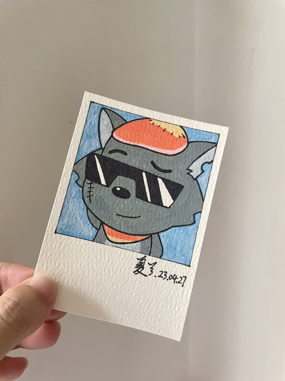 马克笔手绘|灰太狼|超简单教程 是很简单的马克笔小画啦 几分钟画完咯