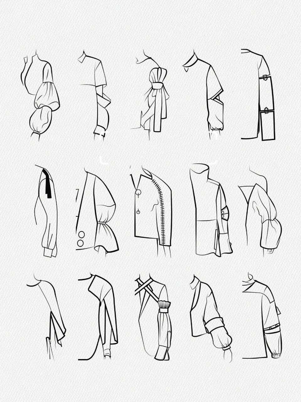 服装设计 | 手绘 | 85款衣袖设计分享 工具:ipad77pencil 软件:pro