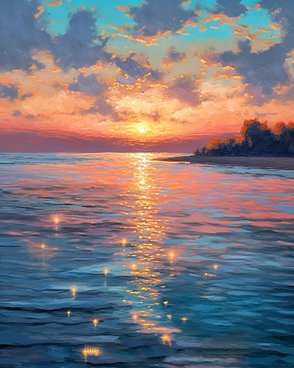 midjourney绘制油画——海  绘制灵感来源:艺术家 dmitry oleyn笔下的