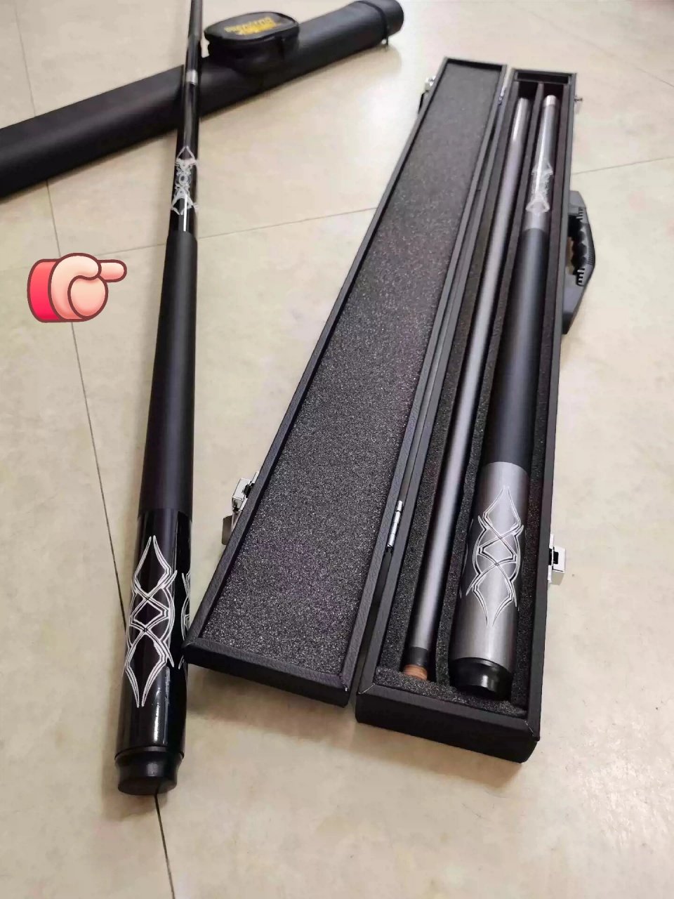 姐妹们来看看这款吧 美洲豹碳素复合管黑科技1/2分体式台球杆 杆身