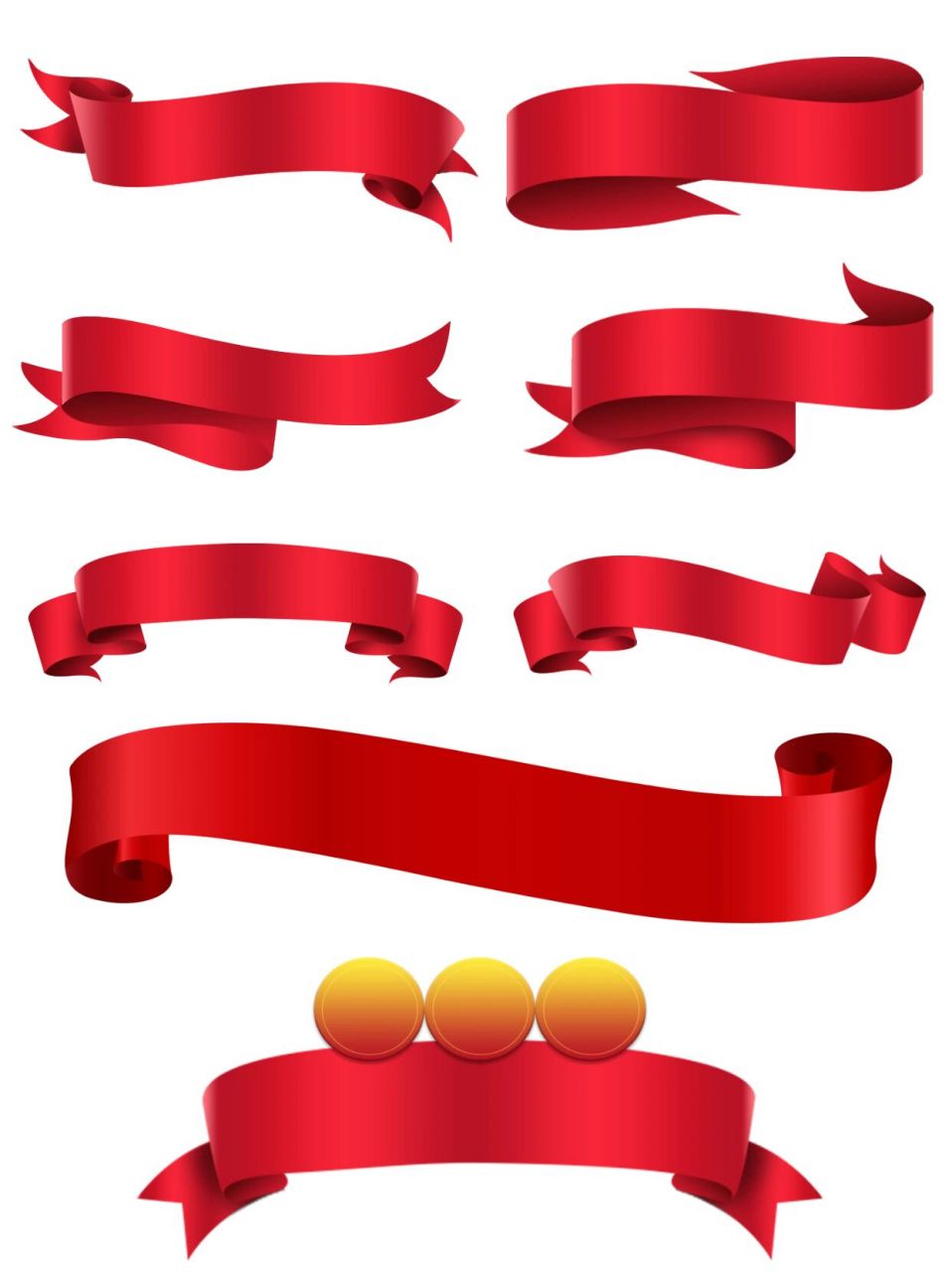 免扣素材 | 红色丝带96飘带标题框png免扣 喜欢99红丝带飘带标题