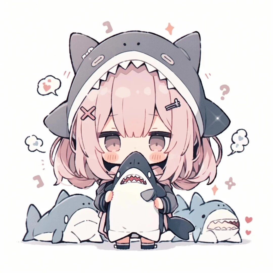 可爱的小鲨鱼头像(女)