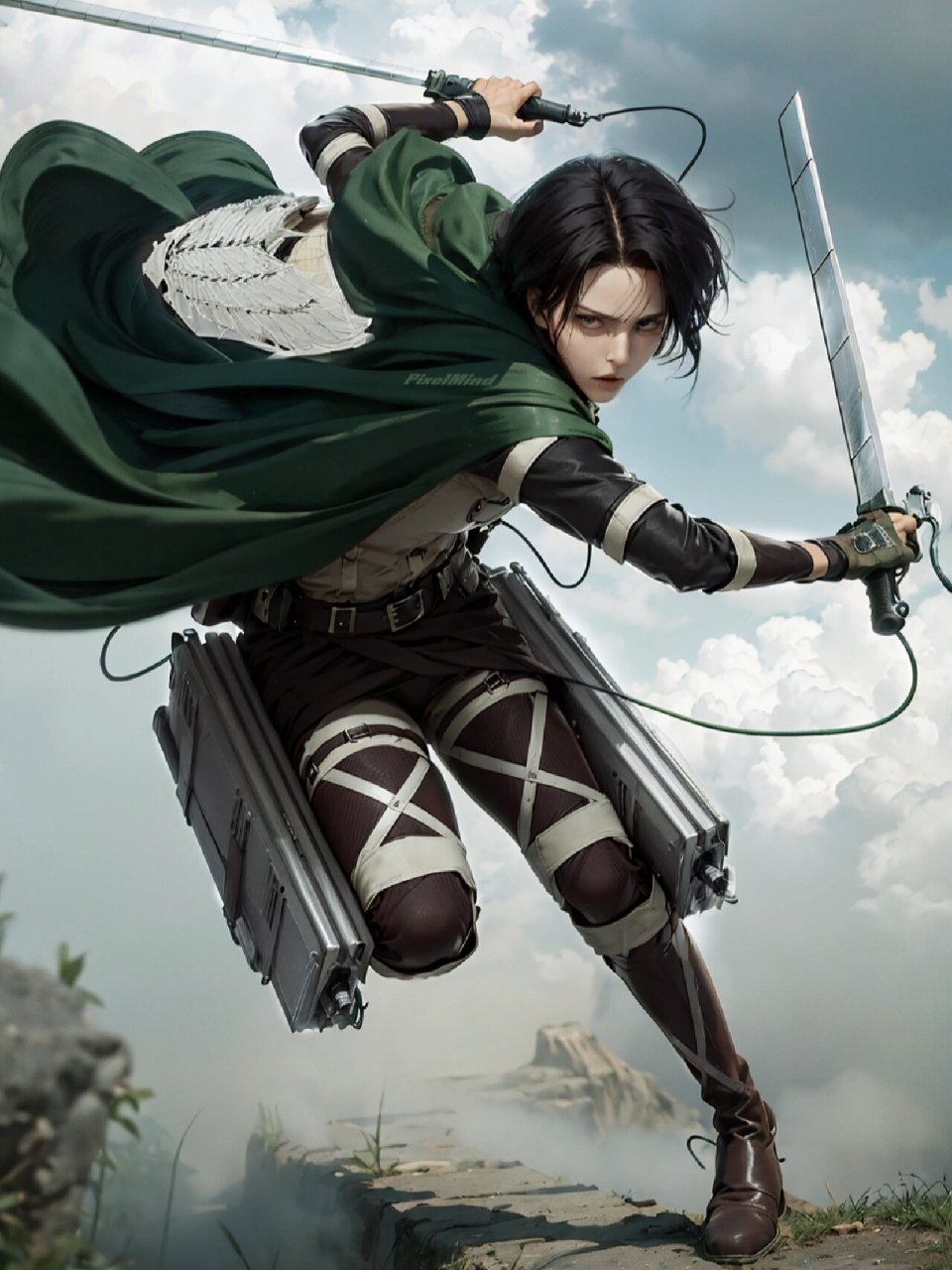 ai绘画# #ai插画# #进击巨人# #兵长# #进击的巨人壁纸