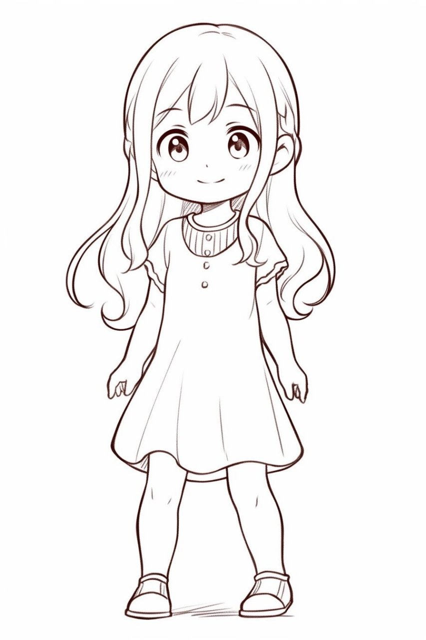 人物素材 自由涂色 涂上自己喜欢的颜色吧