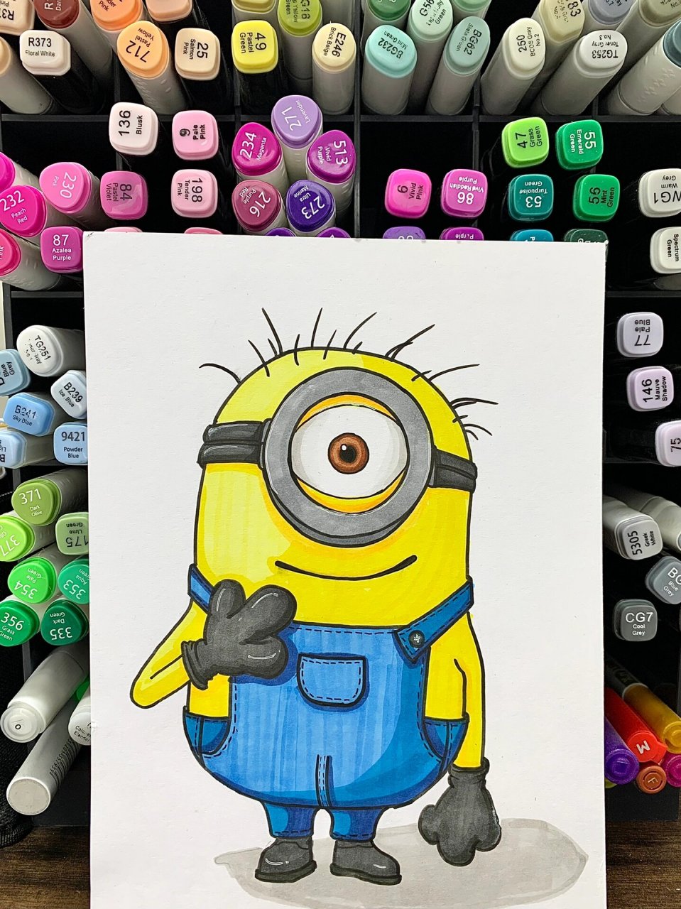 小黄人简笔画卡通画,很简单～ 1.