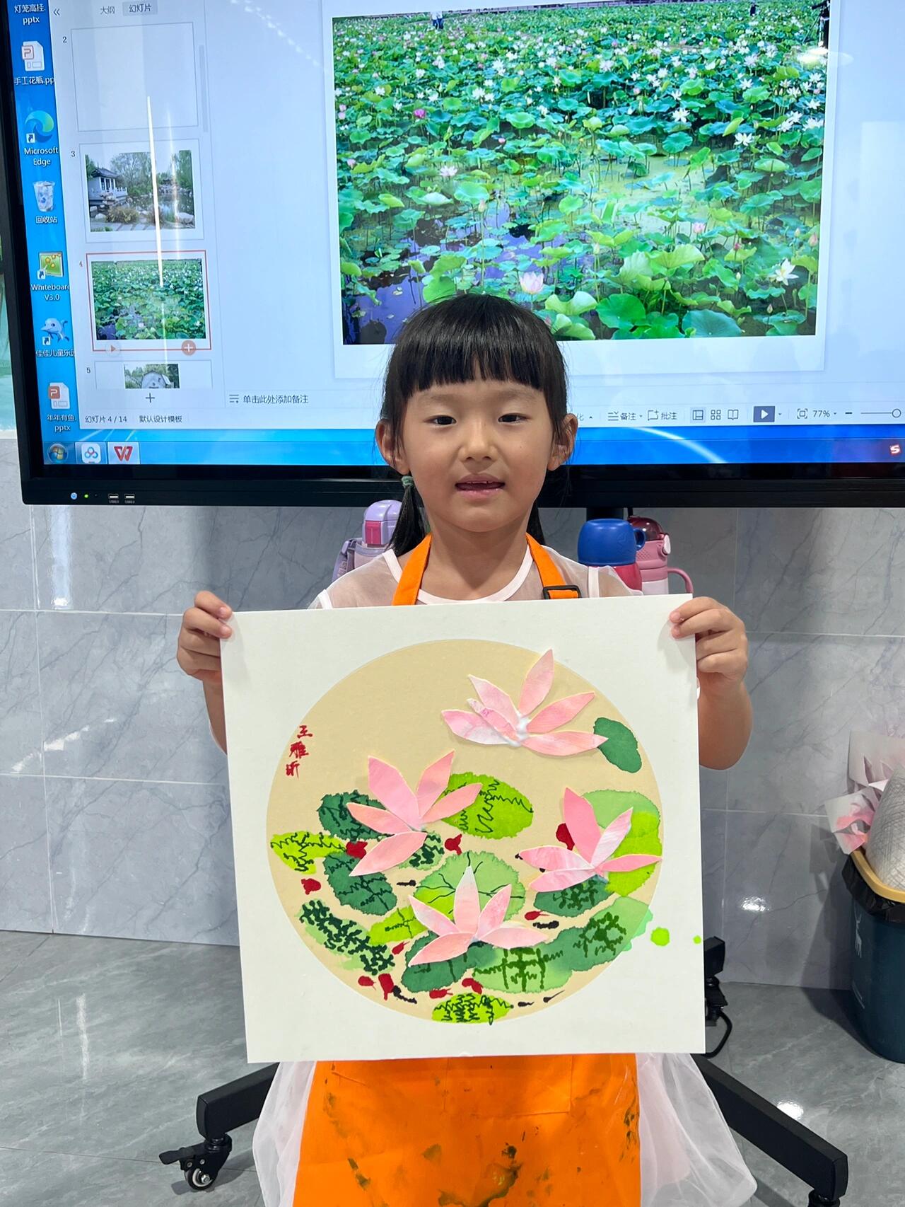 5-6岁创意绘画《池塘·荷花03》