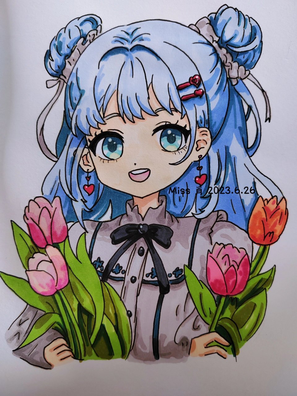 上半身动漫人物 上半身动漫人物步骤图, 休息日听听歌,画画,提升自己.