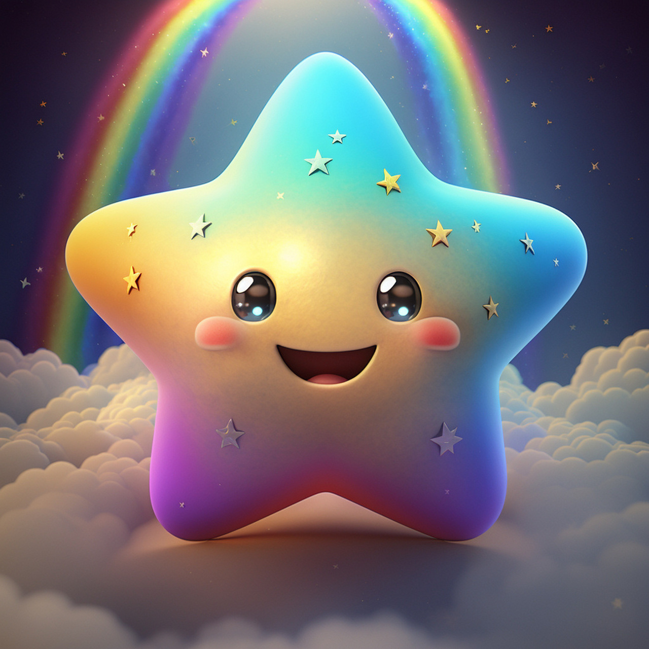 可爱的彩虹五角幸运星 彩虹色的五角幸运星真好看