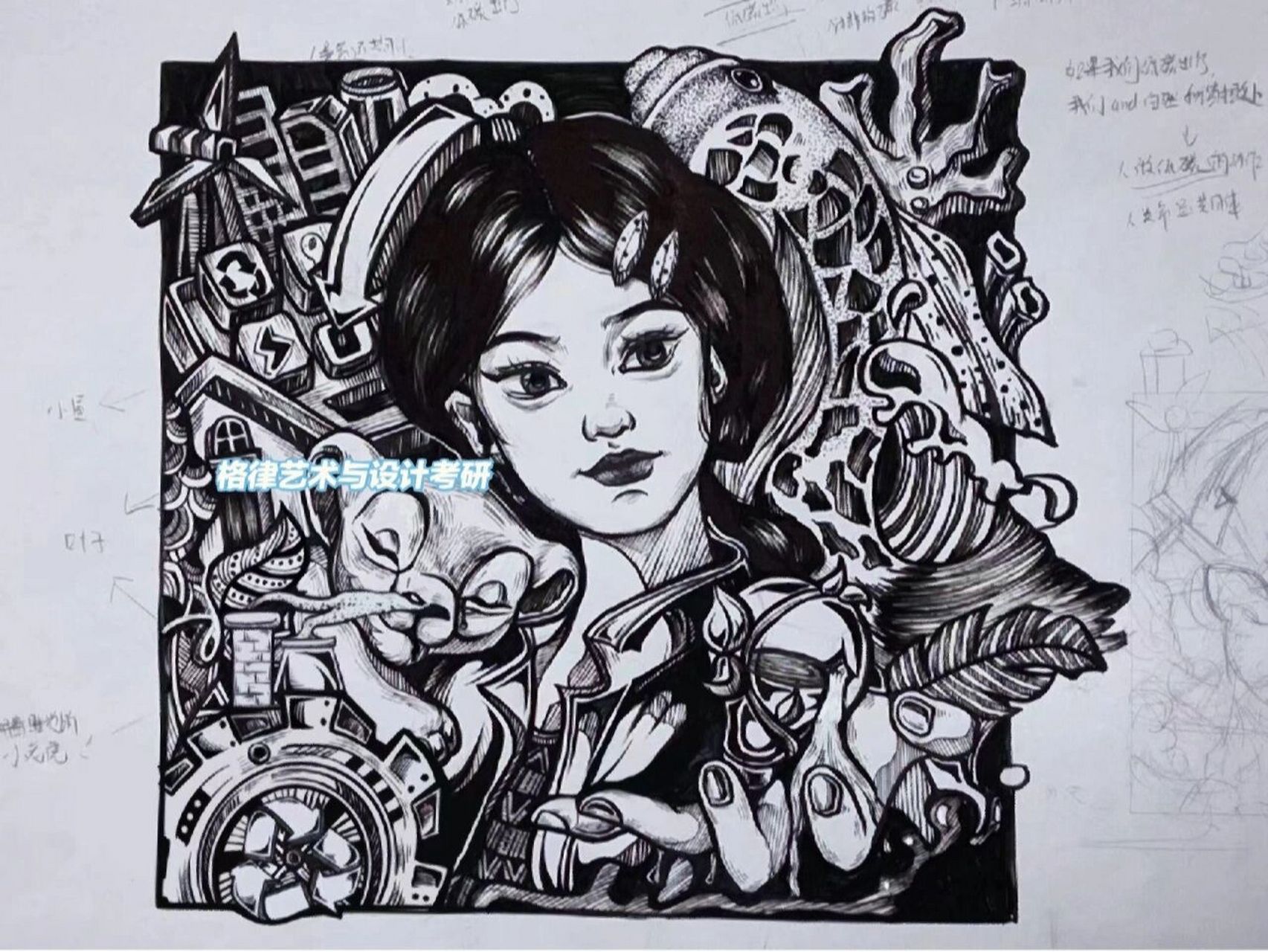 环保题材——黑白装饰画分享     环保题材黑白装饰画分享 三连发原图