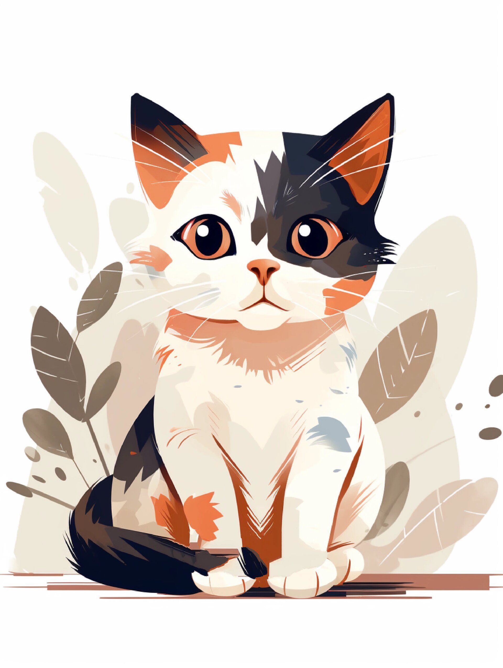 可爱小猫咪插画素材|ai绘画关键词 建议收藏 今天分享一期2d扁平风格