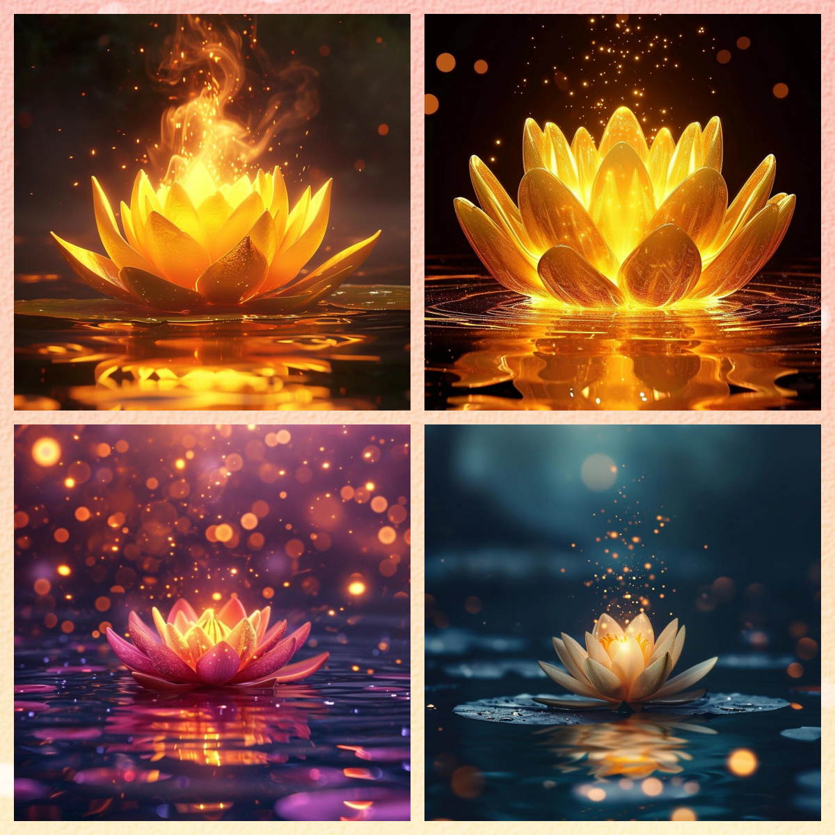 水面上漂浮着一朵优雅动人的莲花,它似乎在向我们传递着好运连连的