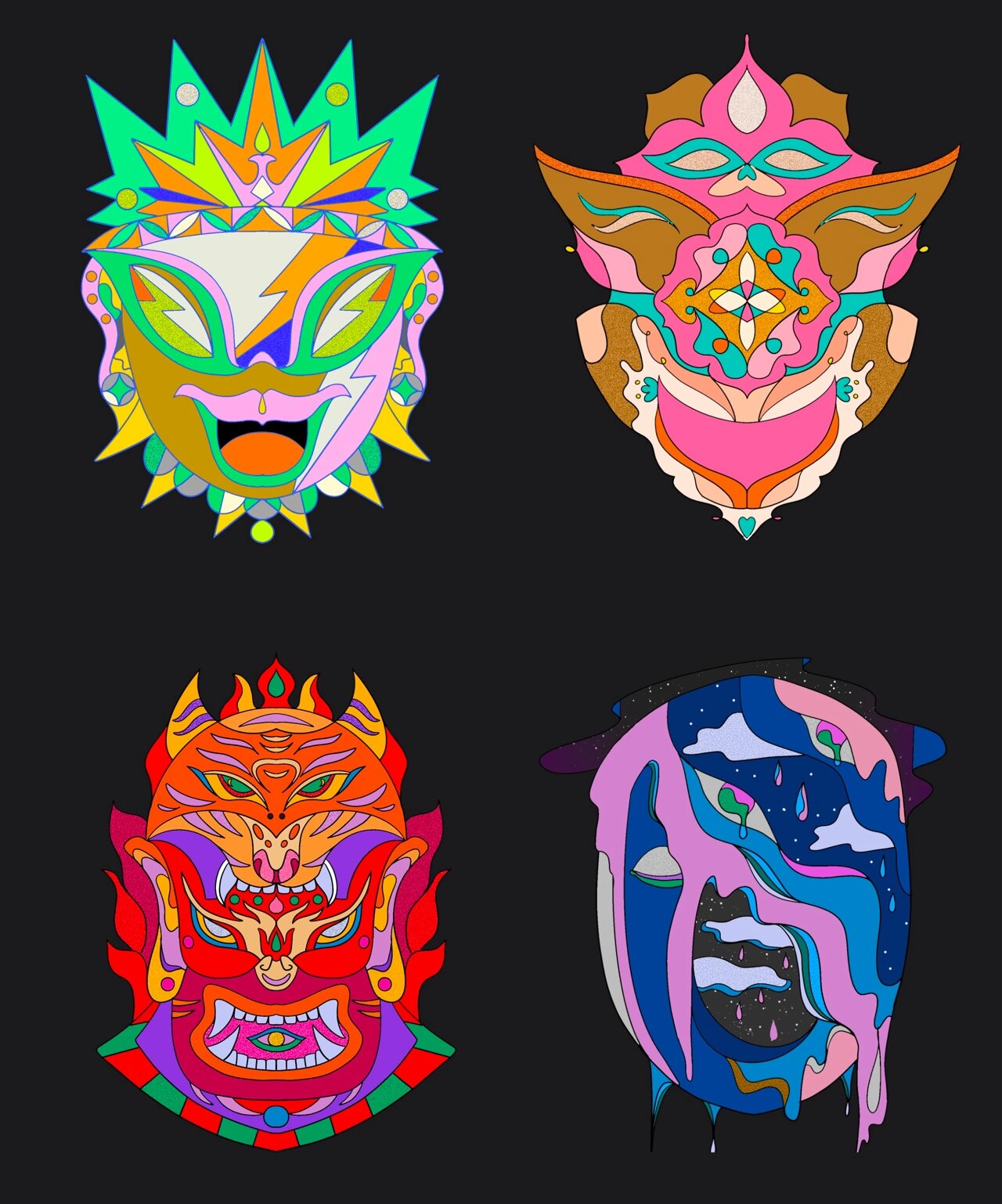 你看起来很幸福哇～ 你哭的好伤心啊… 你今天心情怎么样,戴面具了吗