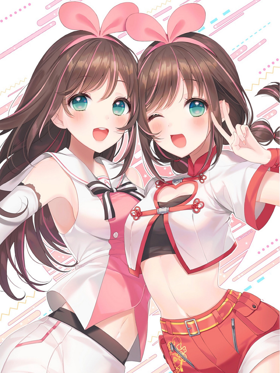 二次元壁纸 动漫少女 双人组合第三弹9399 两个人的友情刚刚好