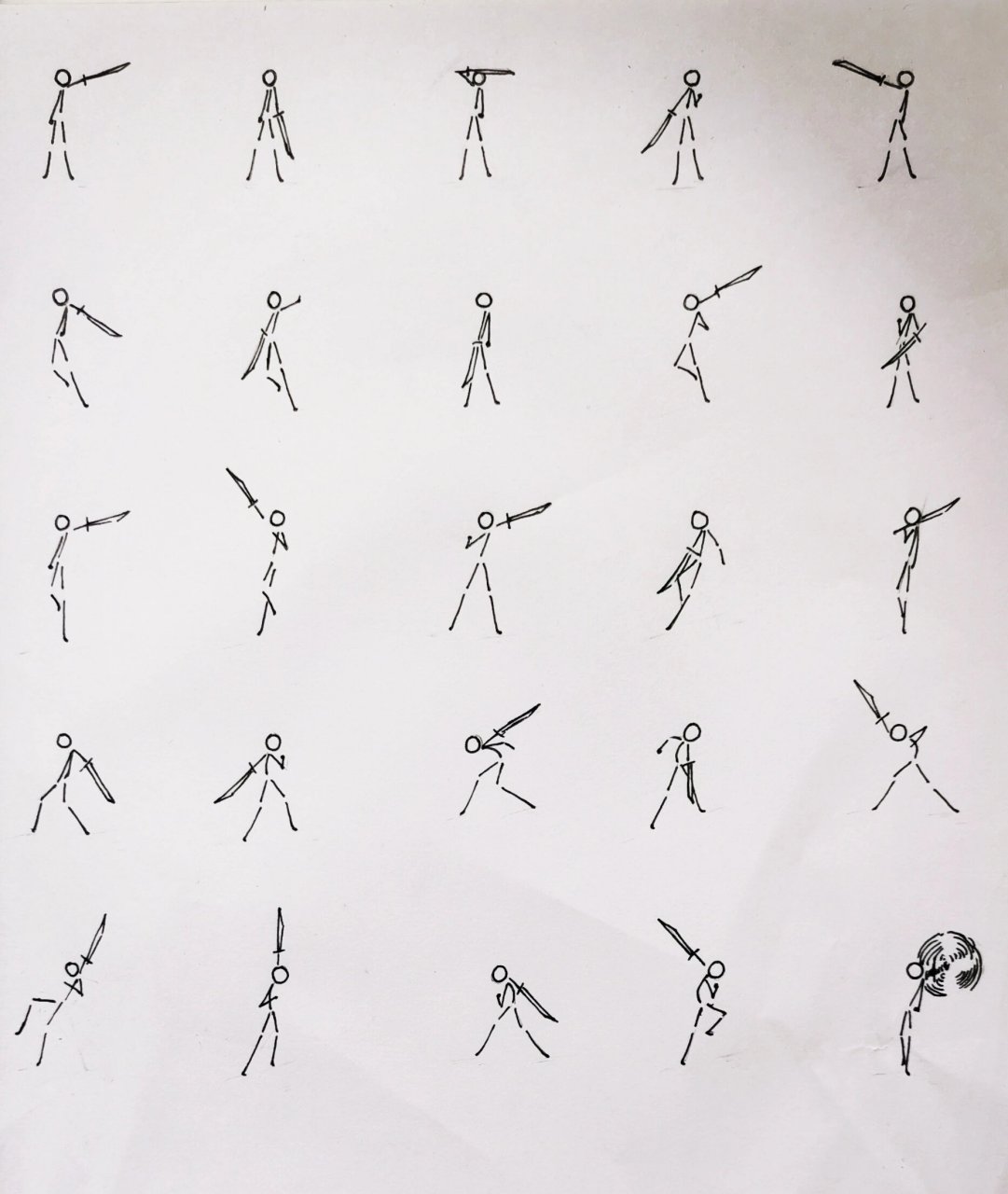 火柴人单手刀剑动作(精选) 有了这个,妈妈再也不担心我画不好火柴人了
