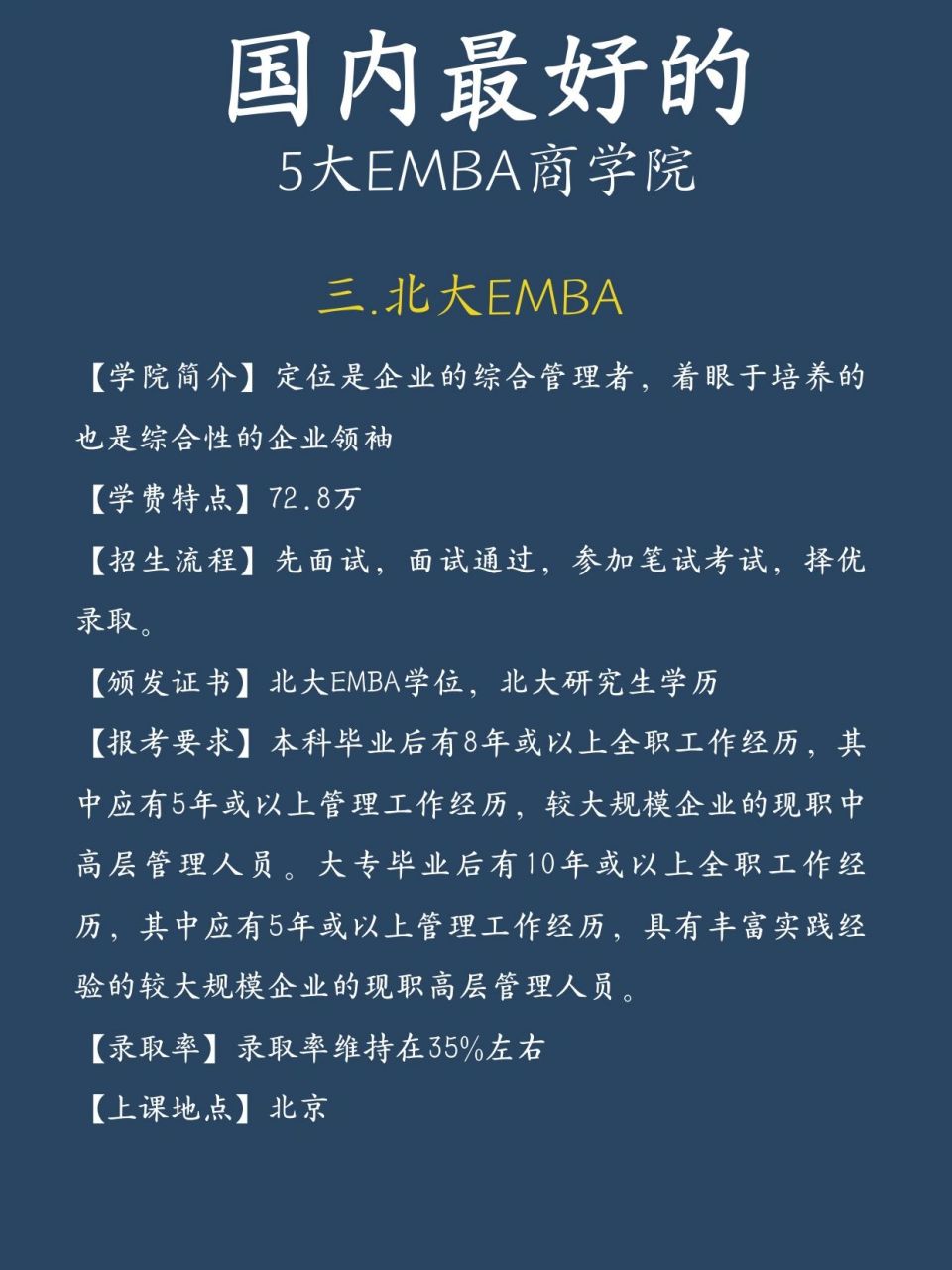 国内5大顶级emba,好考又镀金!