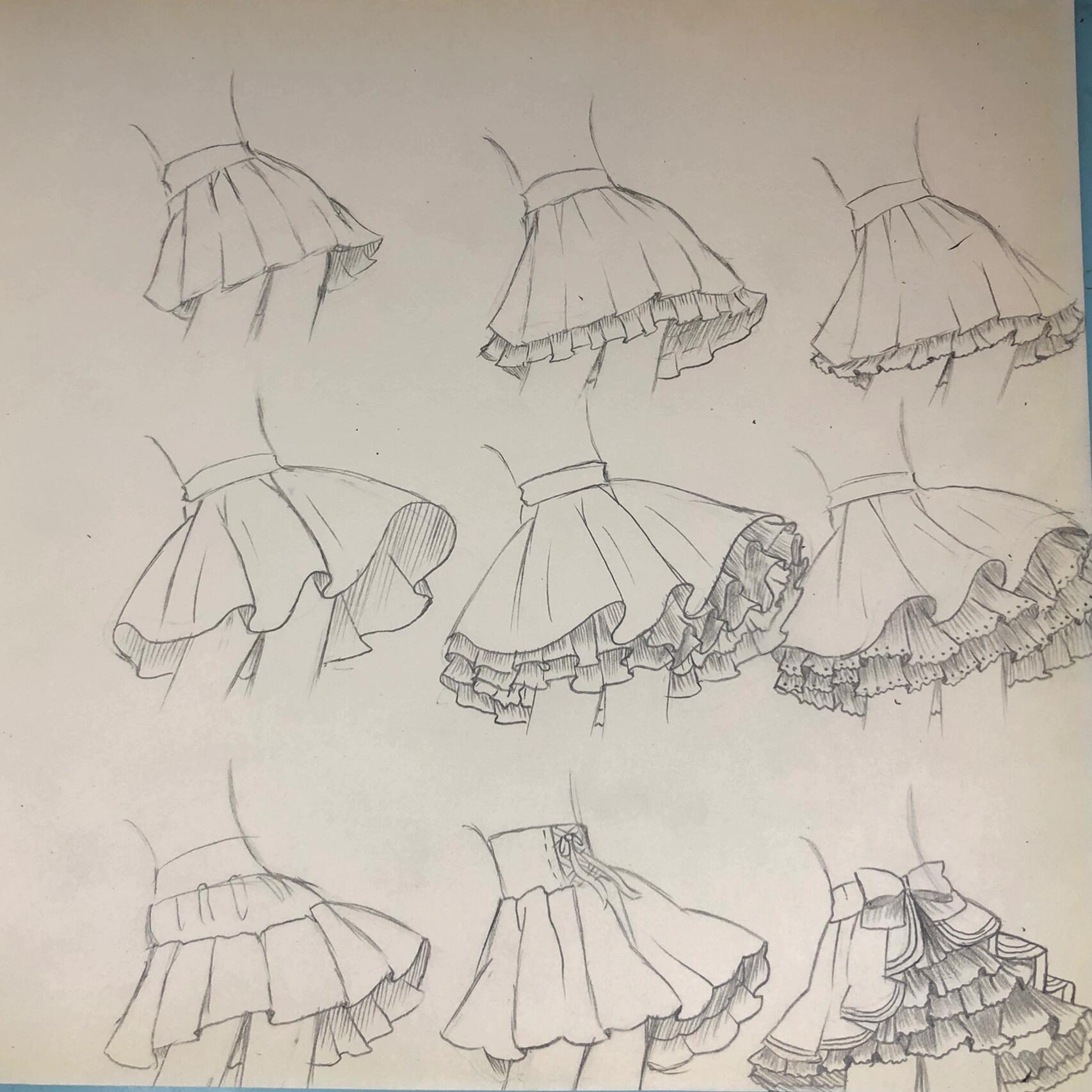 动漫裙子的画法来啦