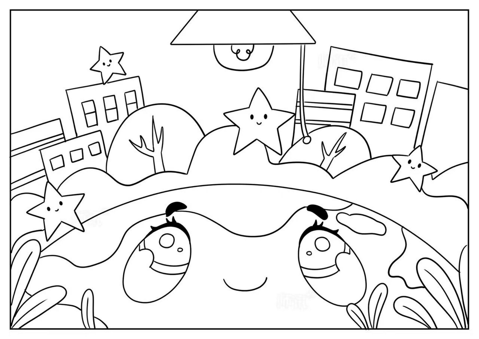 幼儿园地球主题 可打印涂色 可打印绘画涂色