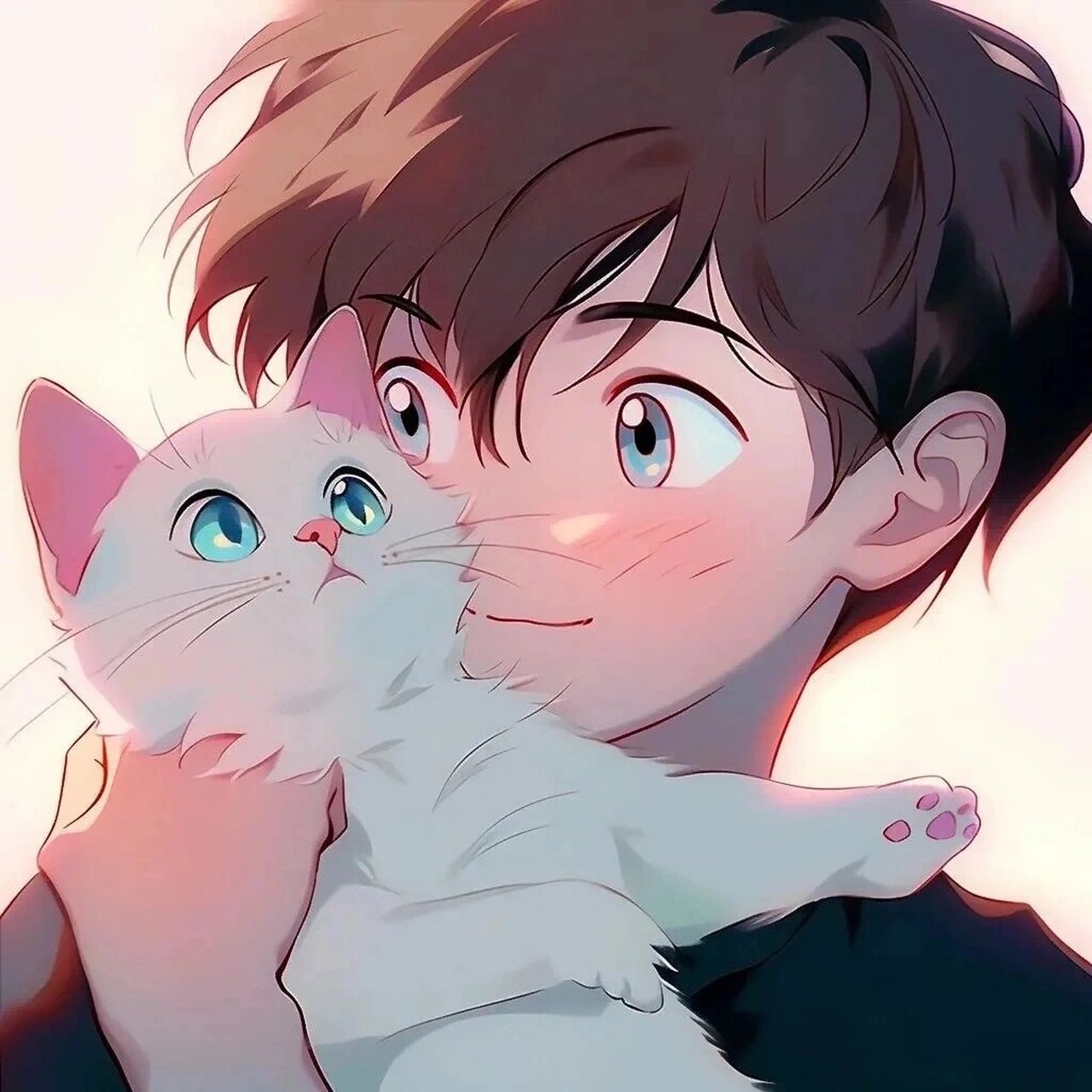 简约风治愈系猫咪男生头像93 猫猫吃饱饱,脑袋没烦恼78猫咪永远爱