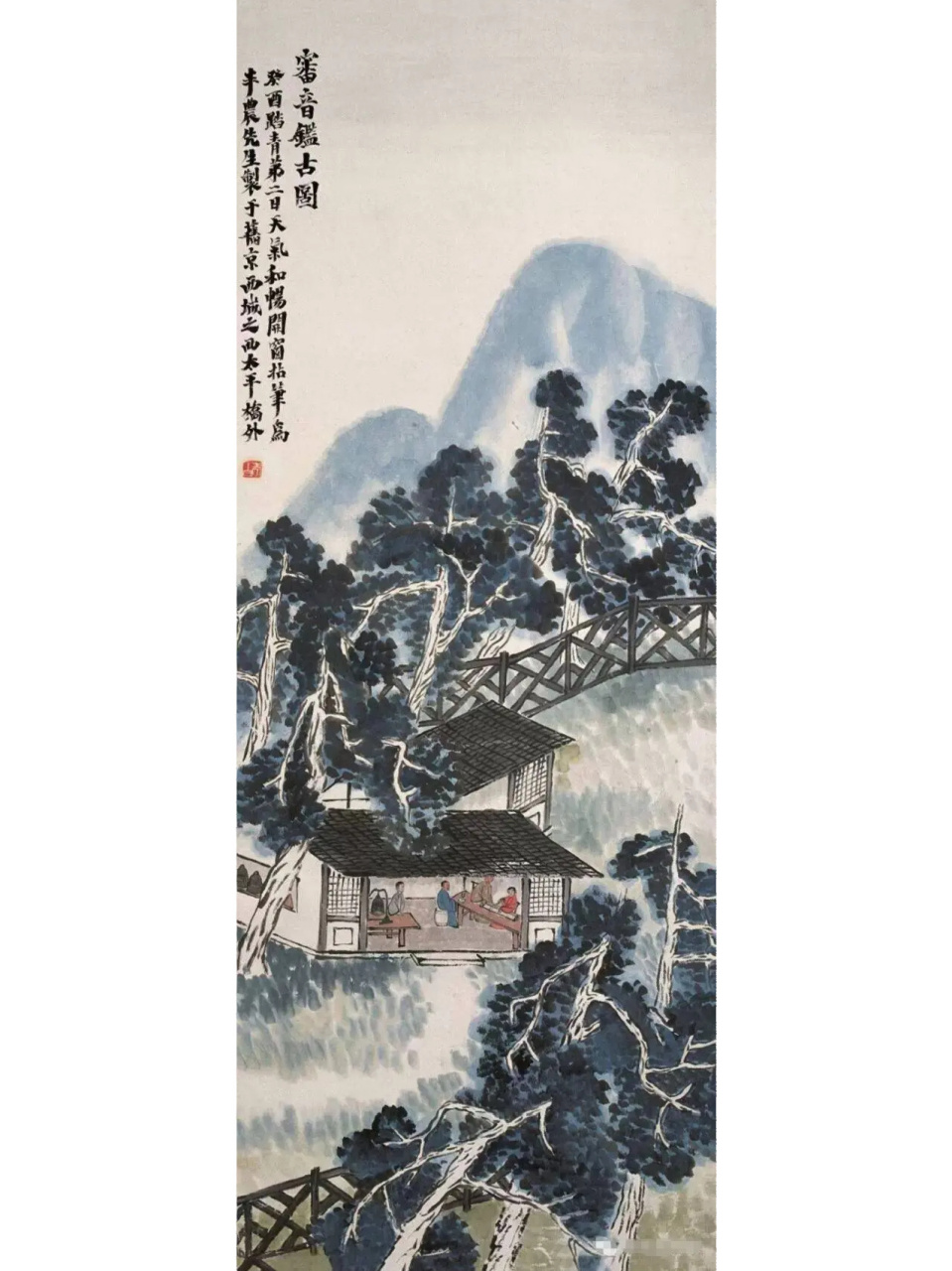 齐白石最富诗情画意的54幅山水画作(2) 白石先生山水画的笔法非常奇妙