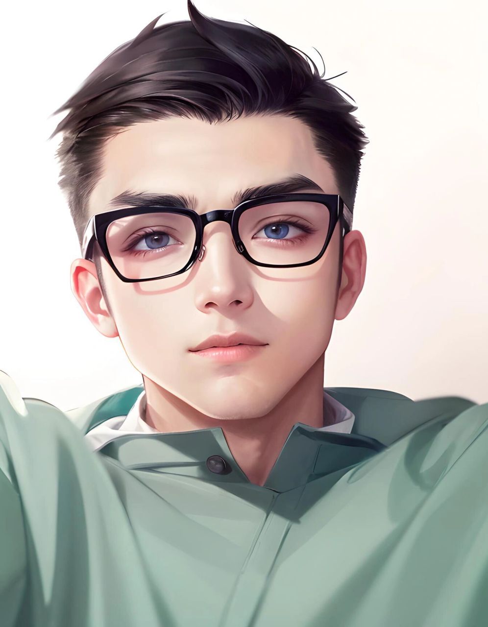 头像定制 眼镜短发 戴眼镜的男孩头像定制      现在定制越来越难啦