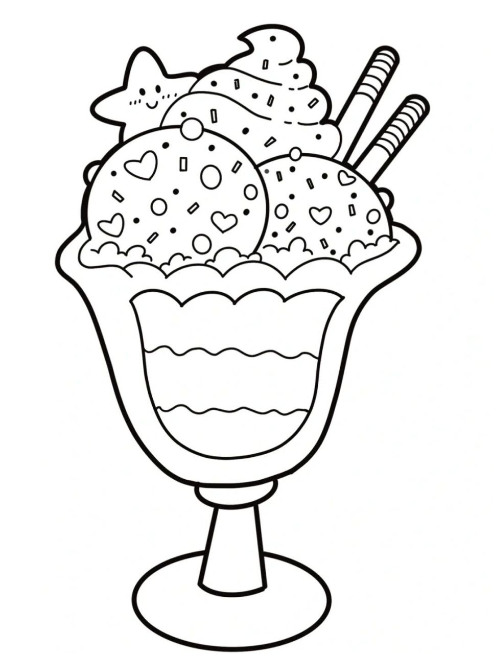 冰淇淋涂色简单图片