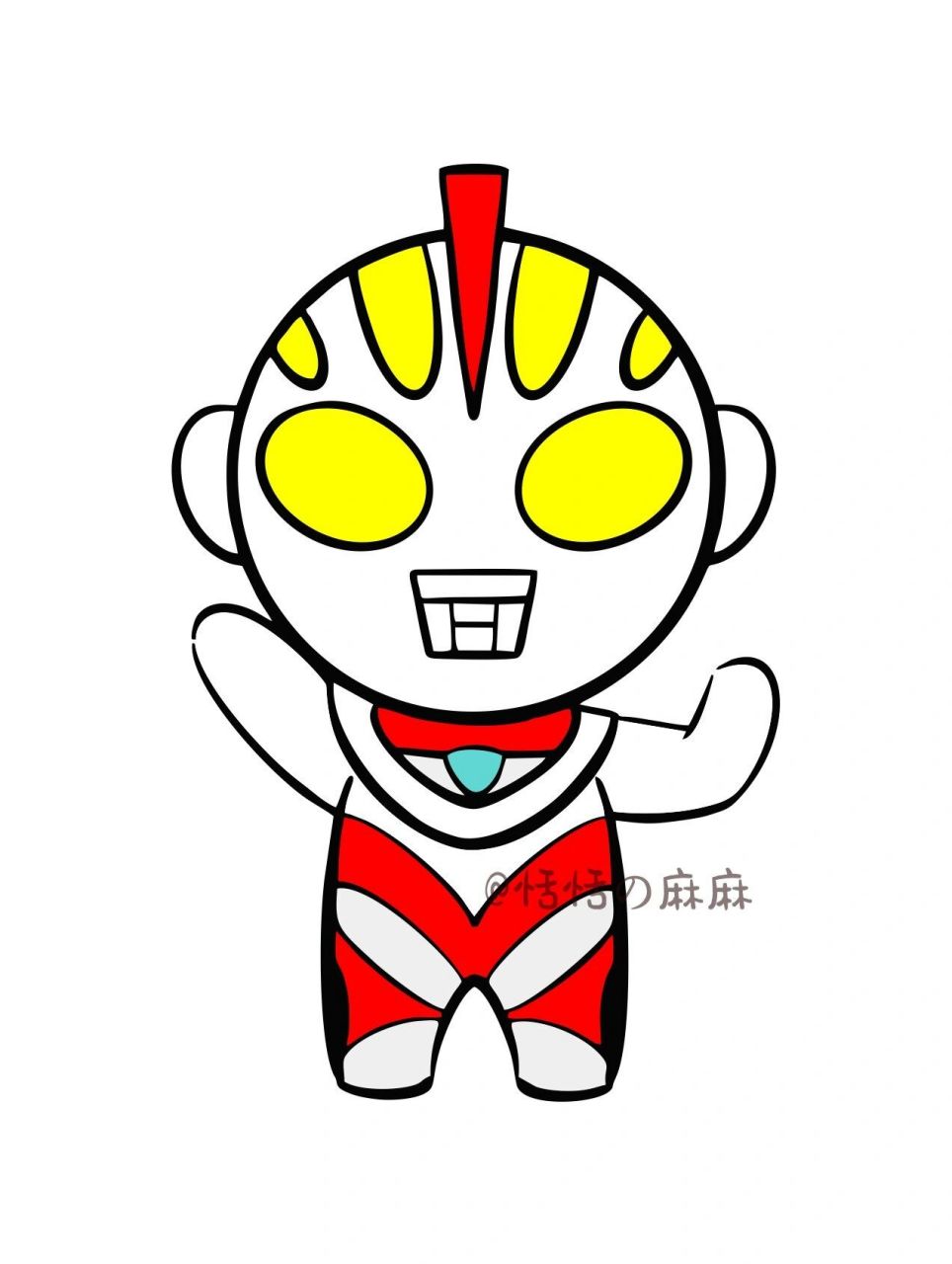 奥特曼简笔画 | 手账素材打印图色等  男孩子们喜欢的奥特曼9699