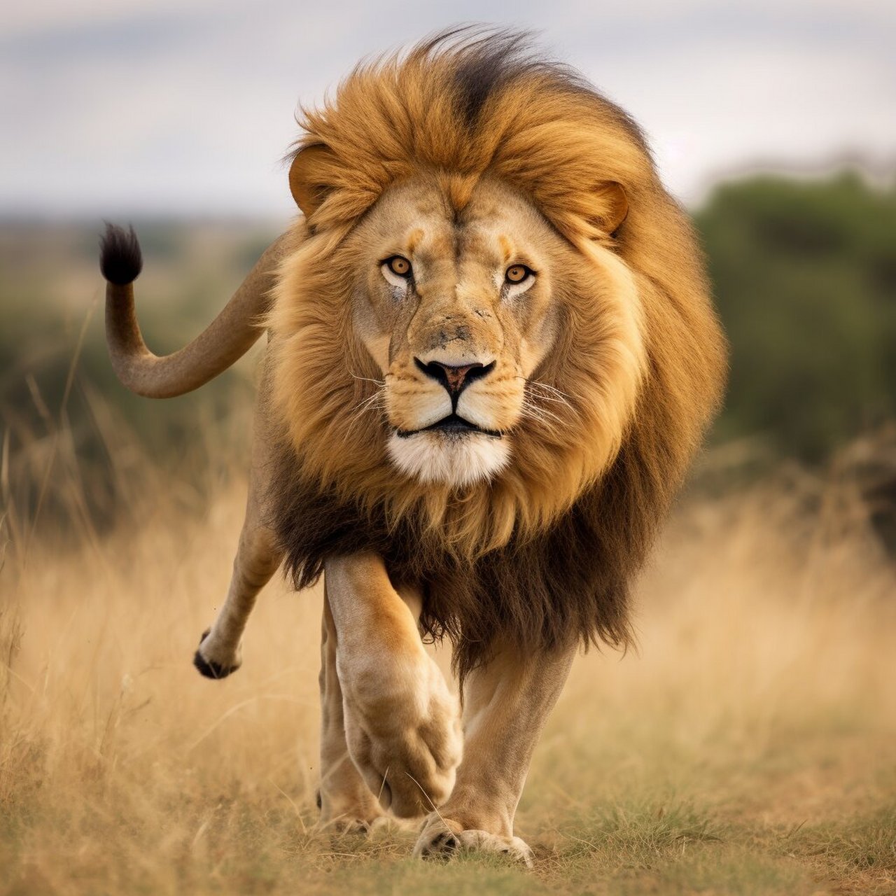 世界动物之非洲雄狮 它是大草原的王者,威严而威武的非洲狮子.