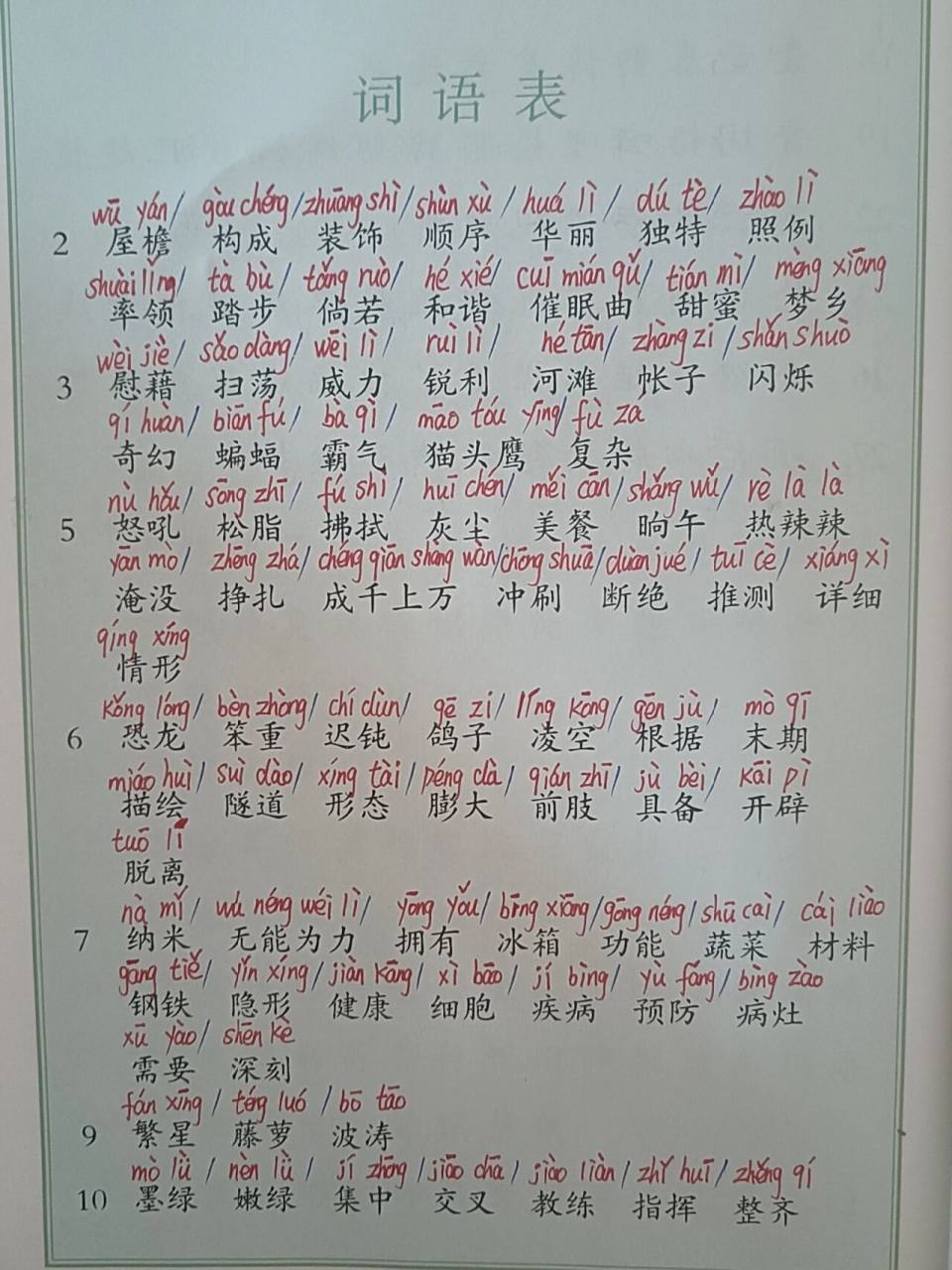 四年级语文下【寒假】词语表