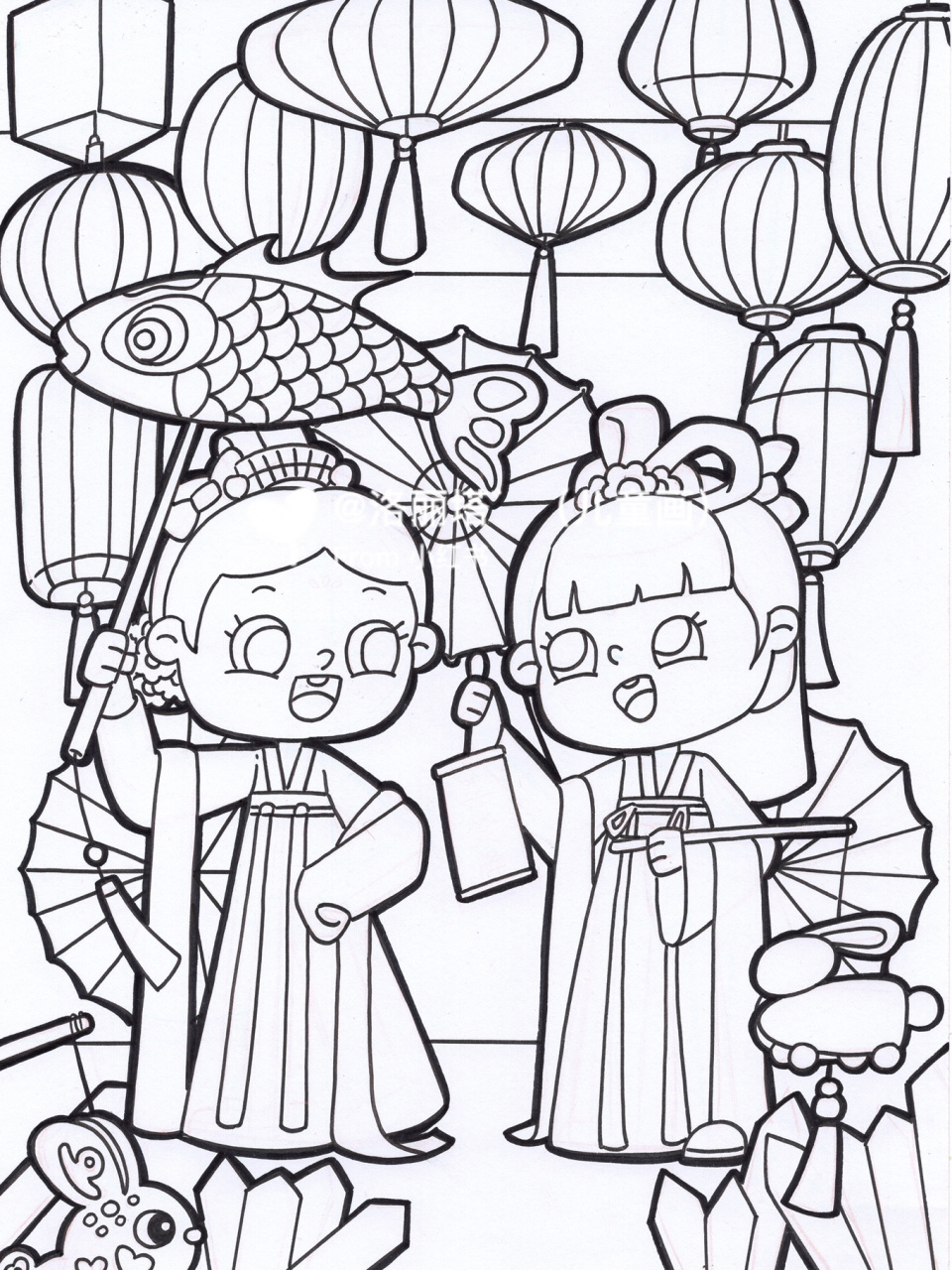 原创幼教考编主题画 节日主题《元宵佳节》 这张给大家放完整版,也有