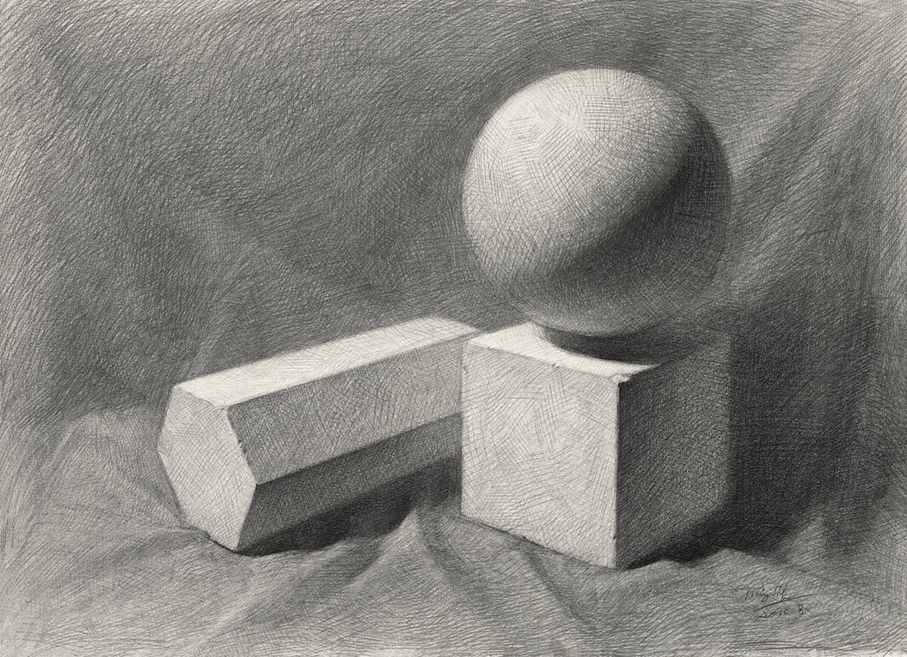 三个几何体组合素描带步骤 结构素描与明暗素描的定义?区别与联系?