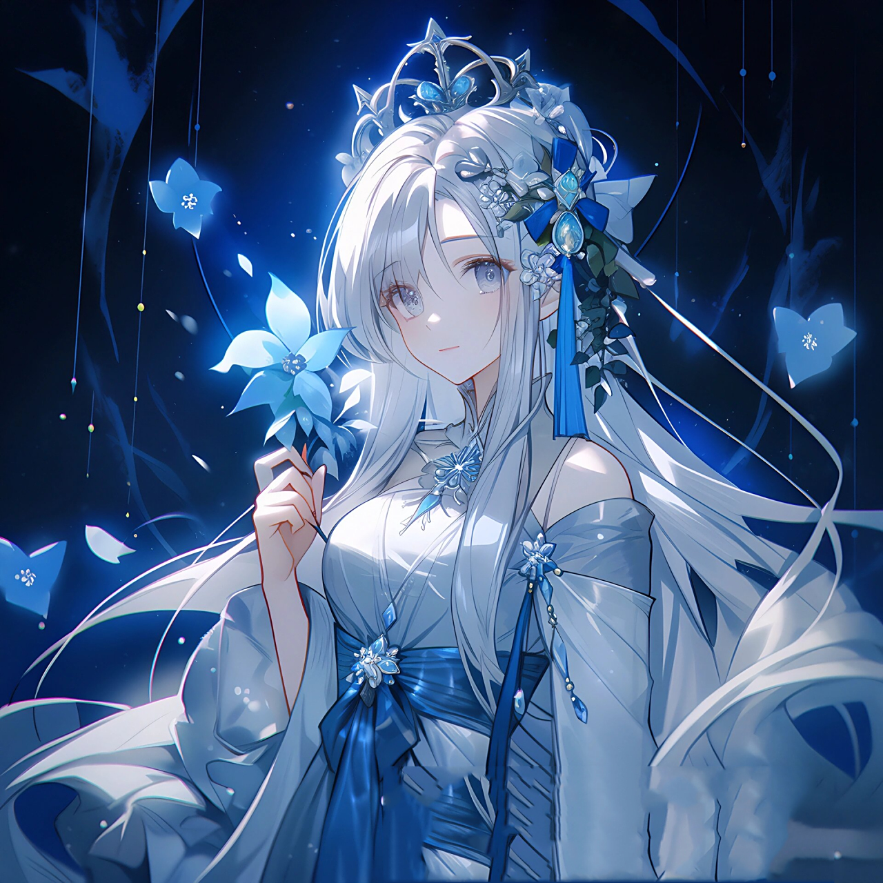 蓝色系小姐姐再走一波,太美啦!▏女生头像