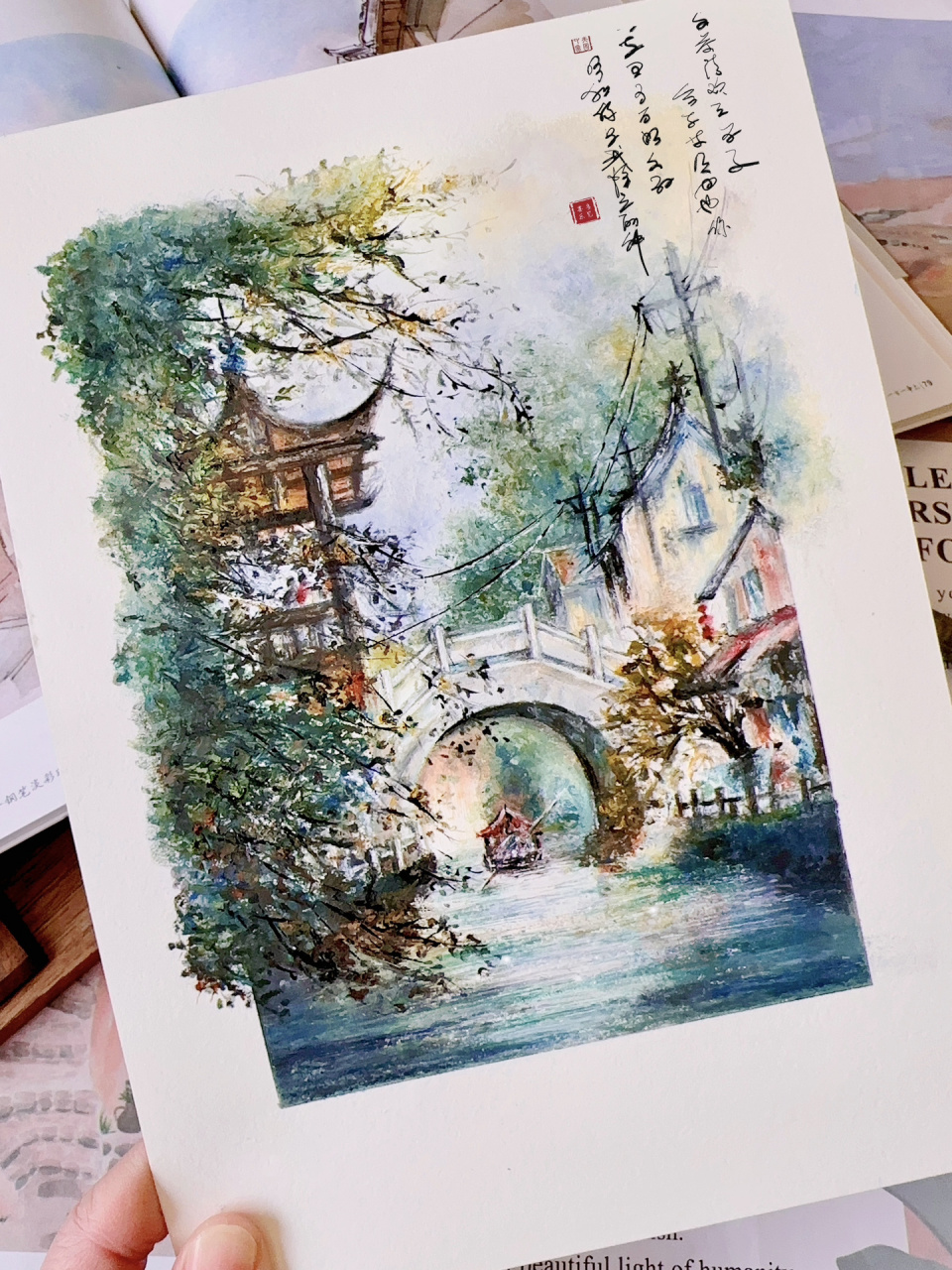 油画棒|山水江南(附绘画步骤)|水彩质感 她开口说江南如一棵树 , 我