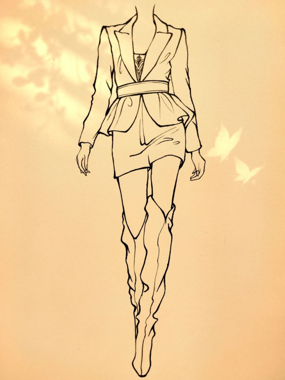 美女黑白简笔画#绘画教程60(附过程) 辣妹手绘简笔画74绘画过程