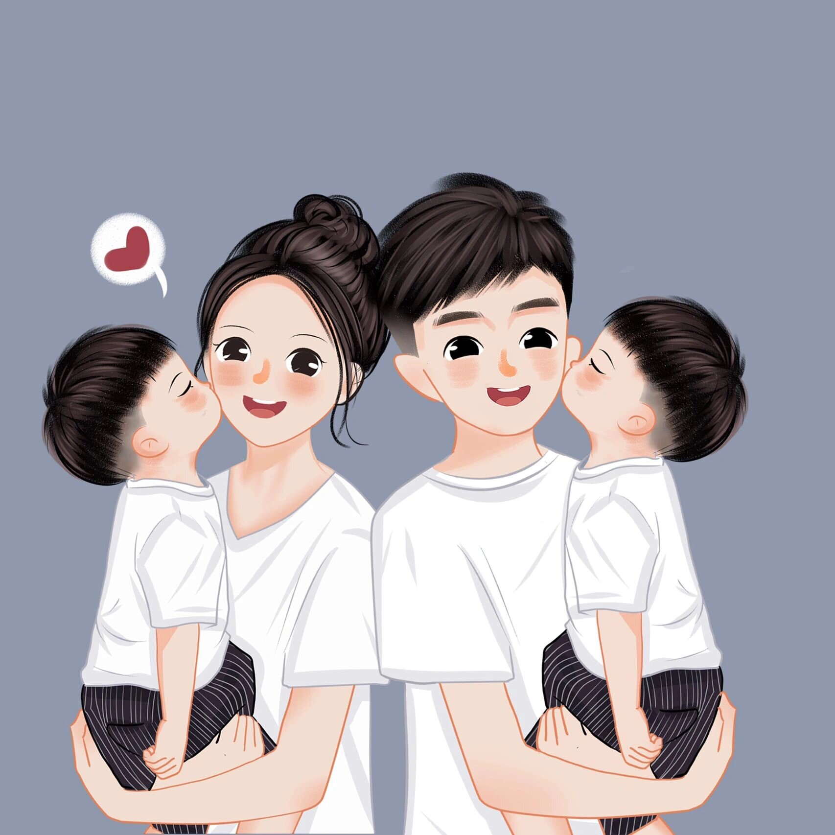 一家四口手机壁纸