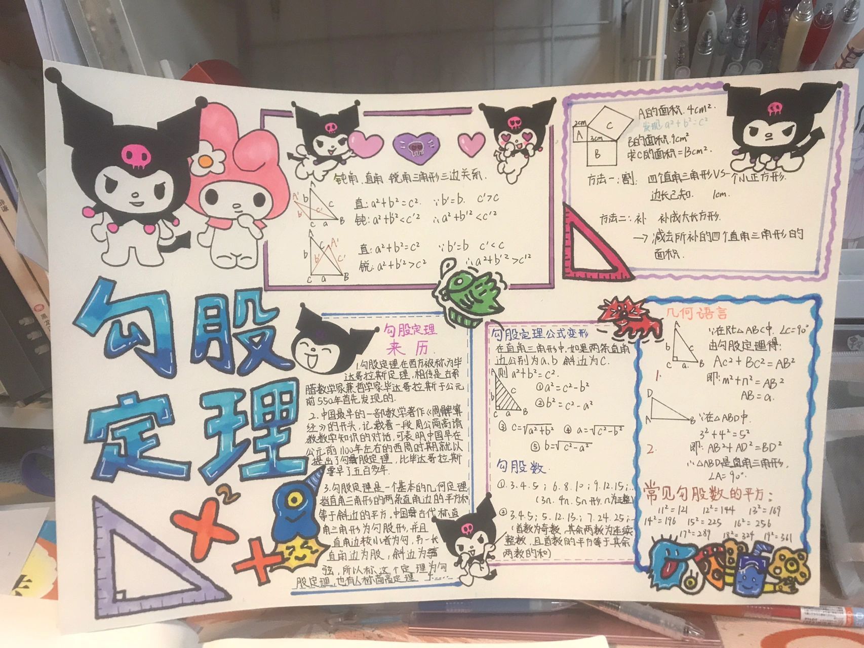 八上数学 勾股定理手抄报 八上数学 勾股定理手抄报 半个原创   93