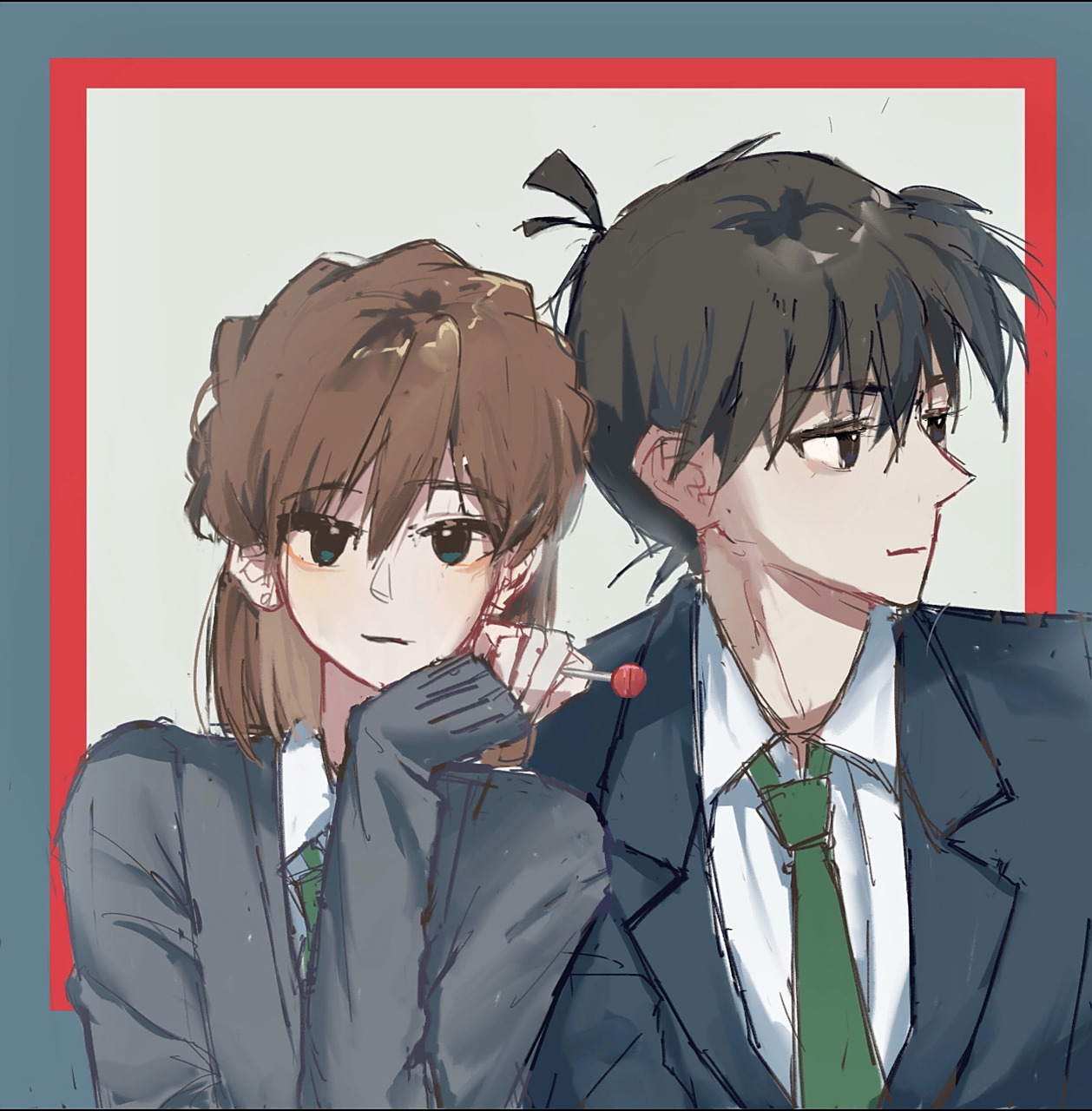 【新志主场】校园情侣 画手:蕾的飞机 授权转载,见图二.