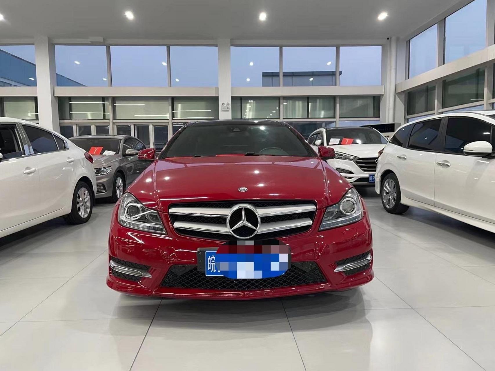 可遇不可求14年奔驰c180 轿跑 硬顶跑车 红车黑内 两门四座 jp车况