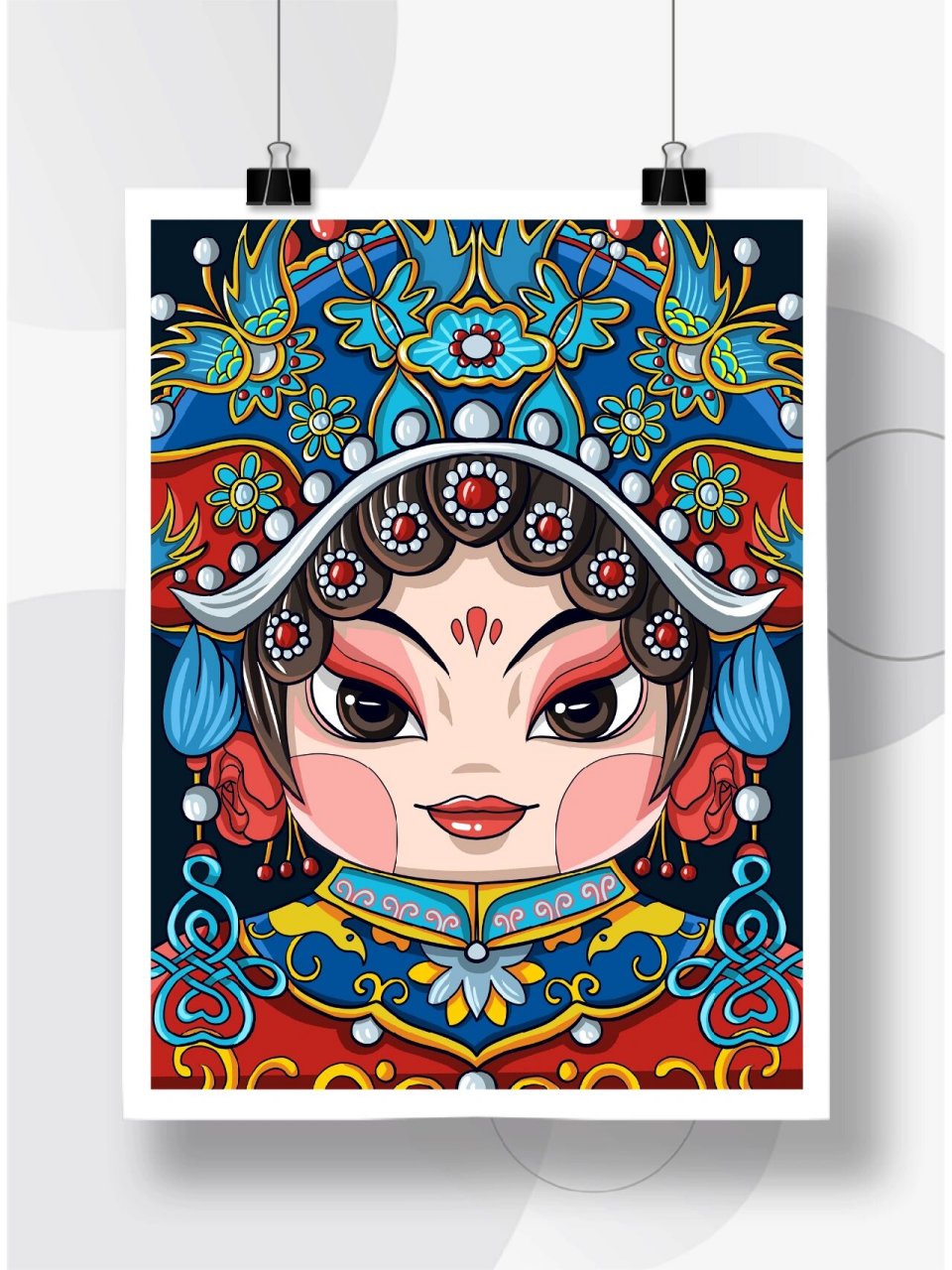 78找灵感 | q版京剧花旦人物特写脸谱插画78 7815嗨~ 生活既