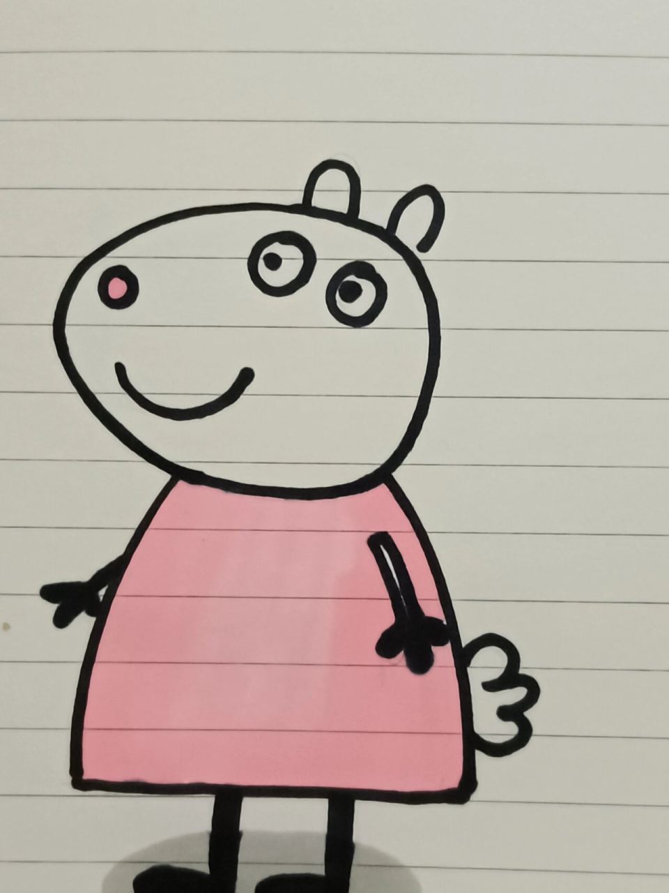 小猪佩奇之小羊苏西 #简笔画教程# #小猪佩奇# #儿童画# ##苏西