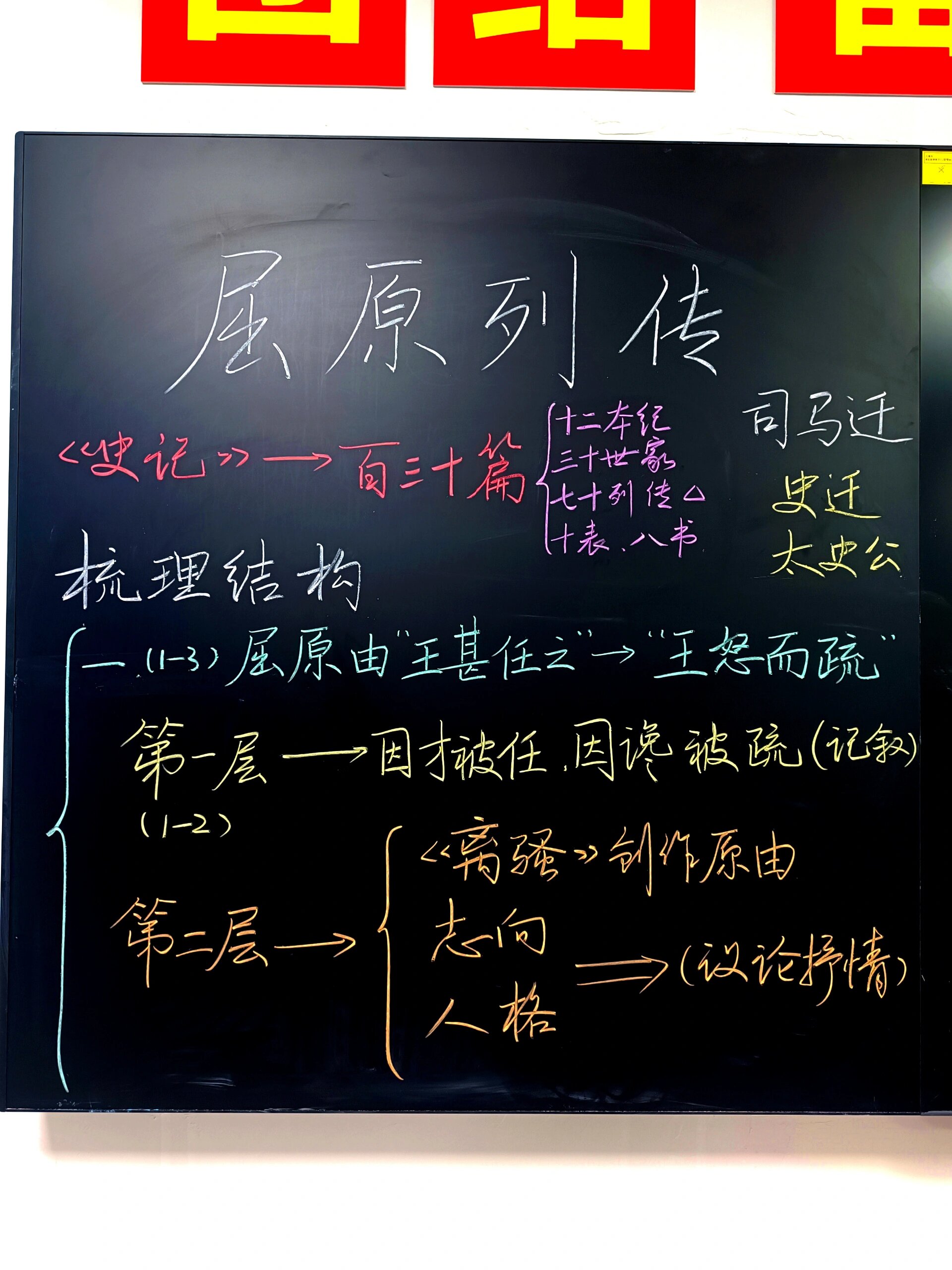 《屈原列传》板书加课本笔记 《屈原列传》更新啦,附加课本上写的一些