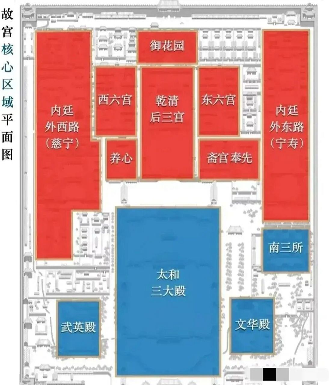 明清皇宫布局简要介绍 北京故宫规模宏达,据说有9999间房屋.