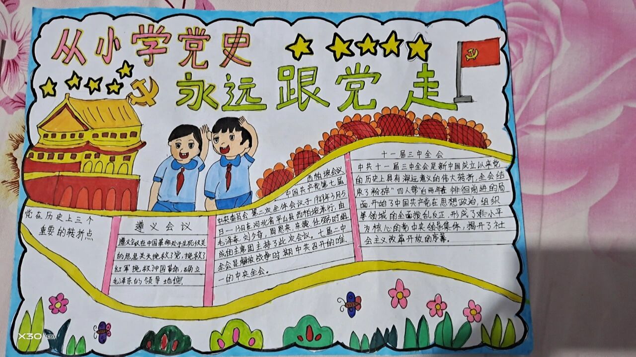 学党史跟党走手抄报