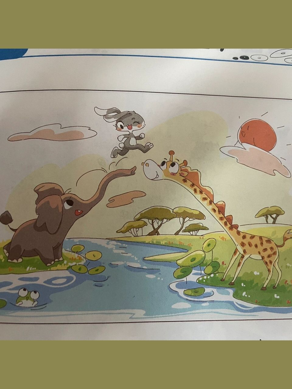 看图写话(三) 请你仔细观察上图.小兔子遇到了什么困难?